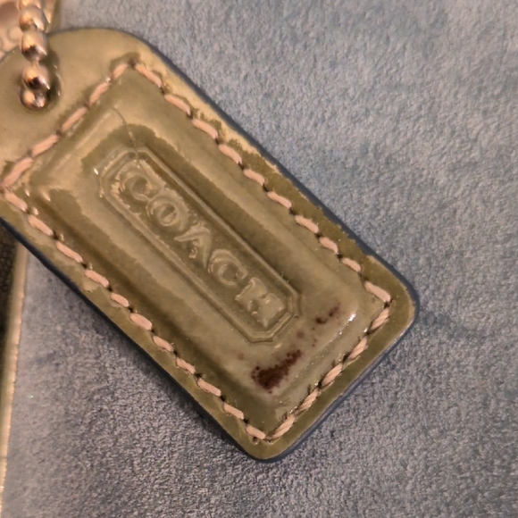 Coach Light Blue Suede Wristlet - Picture 3 of 16